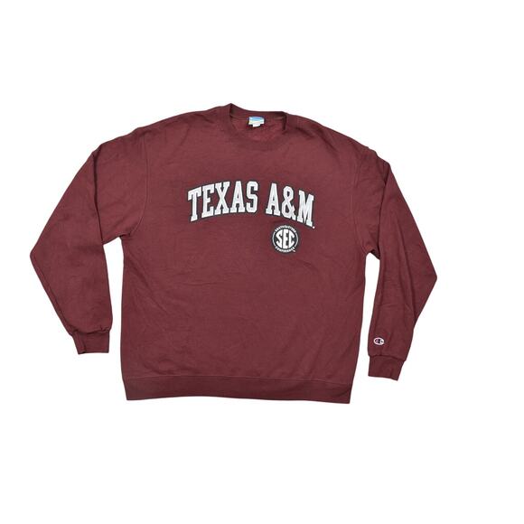 Champion ECO Red Pullover Sweater Cotton XL Men Texas A&M SEC 90's - Picture 1 of 7